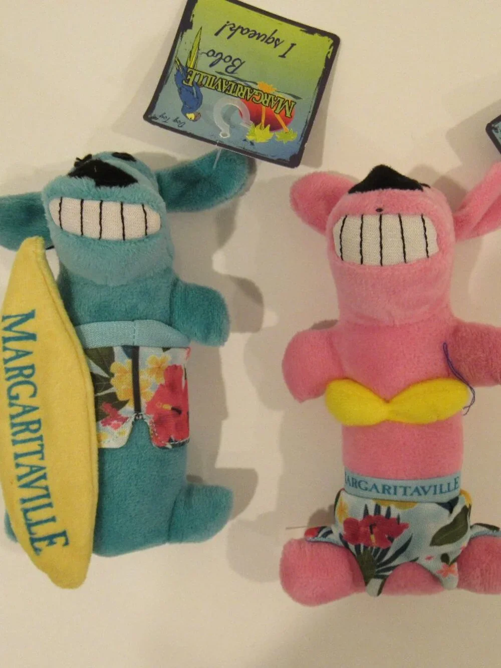 TWO NEW BEACH THEMED SOFT STUFFED SQUEAKY TOYS FOR DOGS